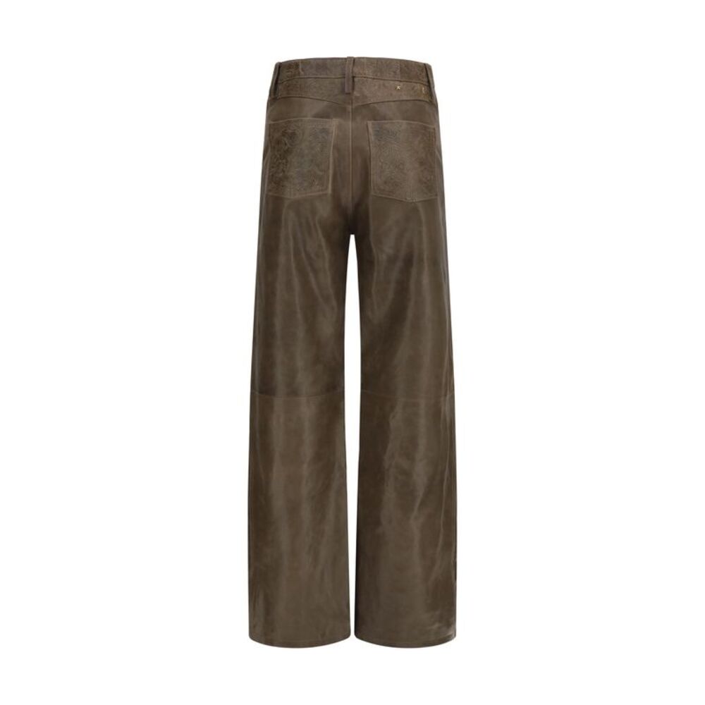 Golden Goose Women Melany Leather Pants With Embroidery - Picture 2 of 3